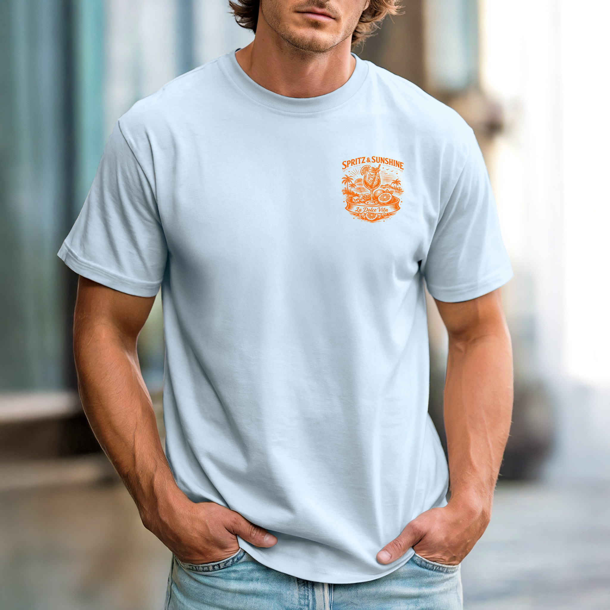 "Spritz & Sunshine" Shirt - Himmelblau